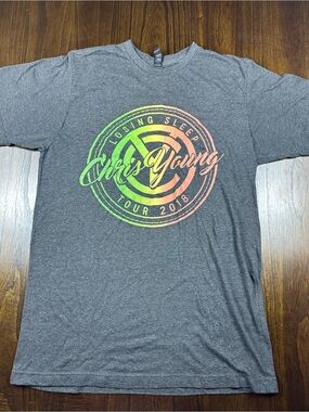 Chris Young Medium Losing Sleep Tour 2018 Concert Band T-shirt Dark Gray